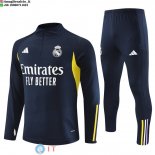 Felpa Da Allenamento Bambino Set Completo Real Madrid 23-24 Blu Navy Giallo