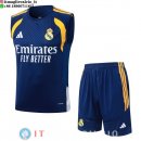 Senza Maniche Set Completo Maglia Real Madrid 2026/2027 Blu Navy Giallo