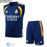 Senza Maniche Set Completo Maglia Real Madrid 2026/2027 Blu Navy Giallo Senza Maniche Set Completo Maglia Real Madrid 2026/2027 Blu Navy Giallo