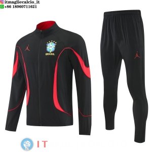 Giacca A Vento Set Completo Brasile 2026 Nero Rosso