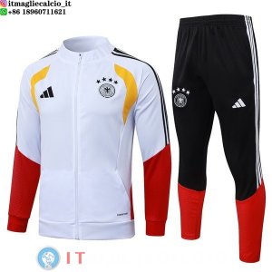 Giacca Full Zip e Pantaloni Allenamento Germania 2026 Bianco Rosso Giallo