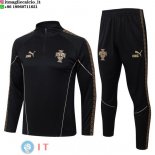 Tuta da Allenamento Portogallo Mezza Cerniera 2026 Nero Giallo Tuta da Allenamento Portogallo Mezza Cerniera 2026 Nero Giallo