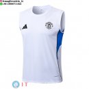 Senza Maniche Maglia Manchester United 2025/2026 Bianco Blu