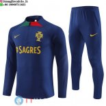 Felpa Da Allenamento Set Completo Portogallo 2023 Blu I Navy