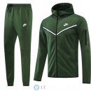 Giacca Felpa Cappuccio Set Completo Nike 22-23 Verde Navy