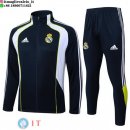 Giacca Lunga Zip Set Completo Real Madrid 25-26 Blu Navy I Bianco