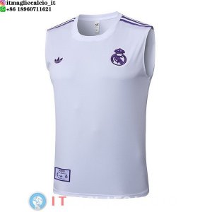 Senza Maniche Maglia Real Madrid 2025/2026 Bianco Purpureo