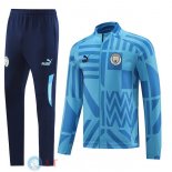 Giacca Set Completo Lunga Zip Manchester city 22-23 Blu
