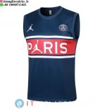 Senza Maniche Maglia Paris Saint Germain 2023/2024 Blu Navy I Rosso