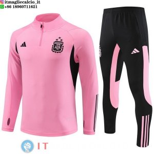 Felpa Da Allenamento Set Completo Argentina 2023 Rosa Nero