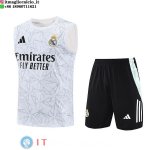 Senza Maniche Set Completo Maglia Real Madrid 2025/2026 Bianco Nero
