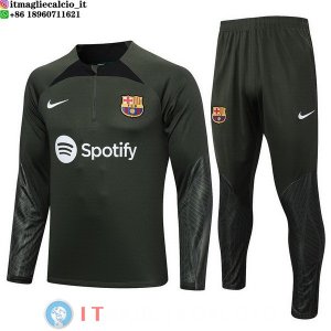 Felpa Da Allenamento Set Completo Barcellona 23-24 Verde Navy