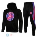 Giacca Felpa Cappuccio Set Completo Paris Saint Germain 21-22 Nero I Purpureo