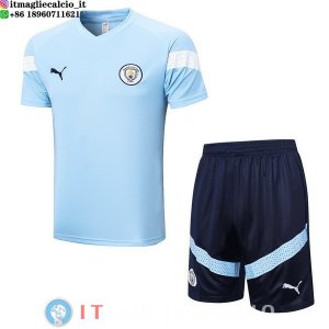 Formazione Set Completo Maglia Manchester city 2022/2023 Blu I Bianco