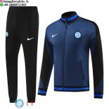Giacca Set Completo Lunga Zip Inter Milan 24-25 Blu Nero