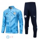 Giacca Set Completo Lunga Zip Manchester city 22-23 I Blu