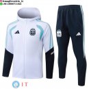Felpa Cappuccio Set Completo Bambino Argentina 2026 Bianco Blu