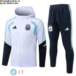 Felpa Cappuccio Set Completo Bambino Argentina 2026 Bianco Blu