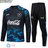 Felpa Da Allenamento Bambino Set Completo Napoli 24-25 Blu Nero