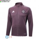 Giacca Lunga Zip Manchester United 25-26 Purpureo Bianco