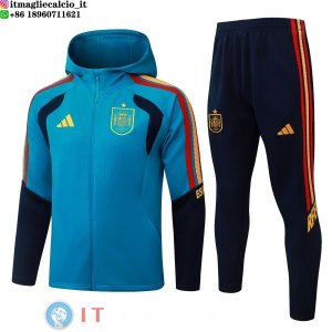 Giacca con Cappuccio e Zip Completa e Pantaloni Bambino Spagna 2026 Blu Rosso