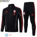 Giacca Full Zip e Pantaloni Allenamento AC Milan 25-26 Nero II Rosso