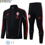 Giacca Full Zip e Pantaloni Allenamento AC Milan 25-26 Nero II Rosso