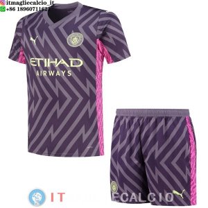 Maglia Bambino Manchester City Portiere 2023/2024 Purpureo