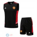 Senza Maniche Set Completo Maglia Manchester United 2022/2023 Rosso II Nero