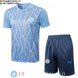 Formazione Set Completo Maglia Manchester city 2024/2025 Blu Luce