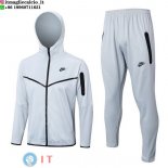 Giacca Set Completo Lunga Zip Nike 23-24 Grigio Bianco