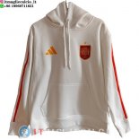 Felpa con Cappuccio Spagna 2026 Bianco Rosso