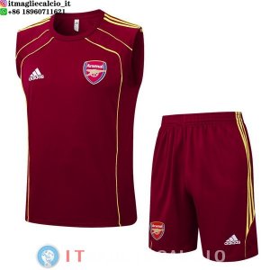 Senza Maniche Set Completo Maglia Arsenal 2025/2026 Borgogna