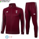 Giacca Full Zip e Pantaloni Allenamento Ajax 2025/2026 Rosso Bianco