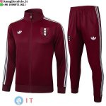 Giacca Full Zip e Pantaloni Allenamento Ajax 2025/2026 Rosso Bianco Giacca Full Zip e Pantaloni Allenamento Ajax 2025/2026 Rosso Bianco