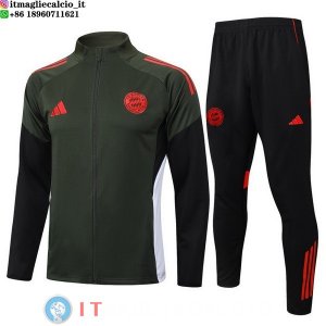 Giacca Set Completo Lunga Zip Bayern Monaco 25-26 Verde Navy