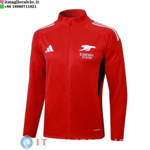 Giacca Lunga Zip Arsenal 25-26 Rosso Bianco