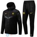 Felpa Cappuccio Set Completo Chelsea 22-23 Nero Giallo