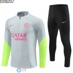 Felpa Da Allenamento Bambino Set Completo PSG 23-24 Grigio Verde Nero Felpa Da Allenamento Bambino Set Completo PSG 23-24 Grigio Verde Nero