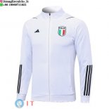 Giacca Lunga Zip Italia 2023 Bianco Nero