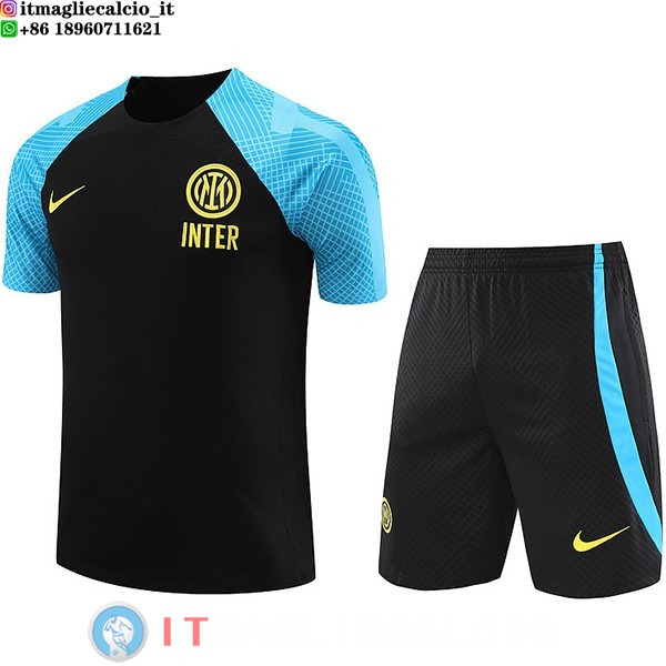 Vendita Formazione Set Completo Maglia Inter Milan 2023/2024 Blu I Nero  poco prezzo