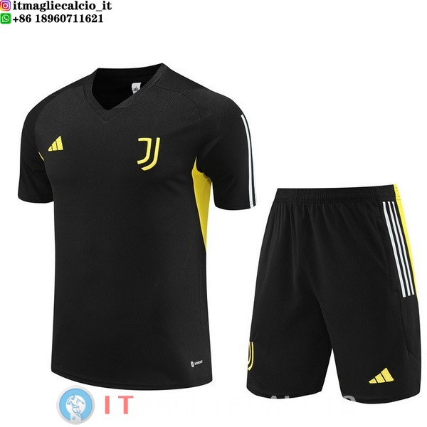 Vendita Formazione Bambino Set Completo Maglia Juventus 2023/2024 Nero  Giallo poco prezzo